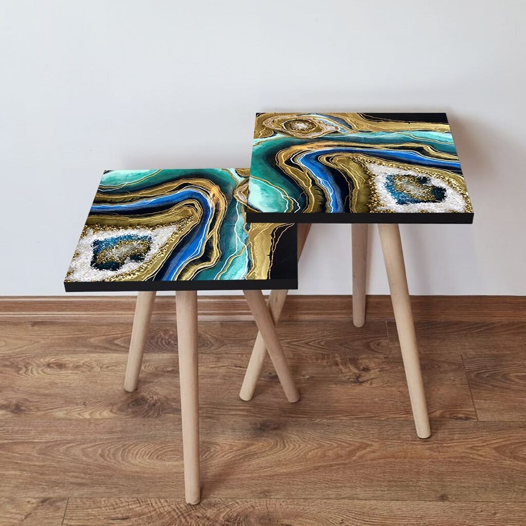 Hanah Home set stolića za kafu 2Shp474, 2 dijela, šareni