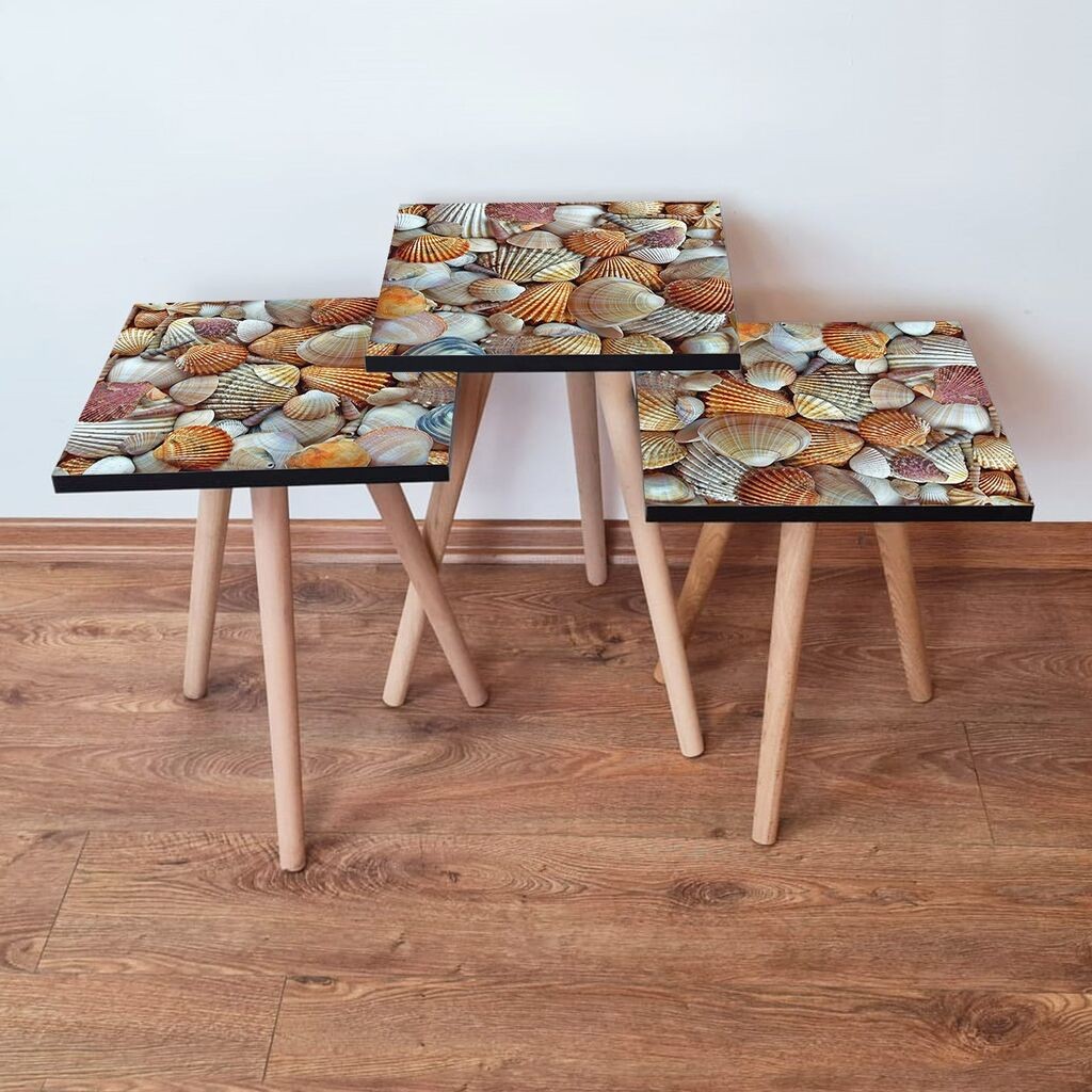 Hanah Home set stolića za kafu 3Shp21, 3 dijela, šareni