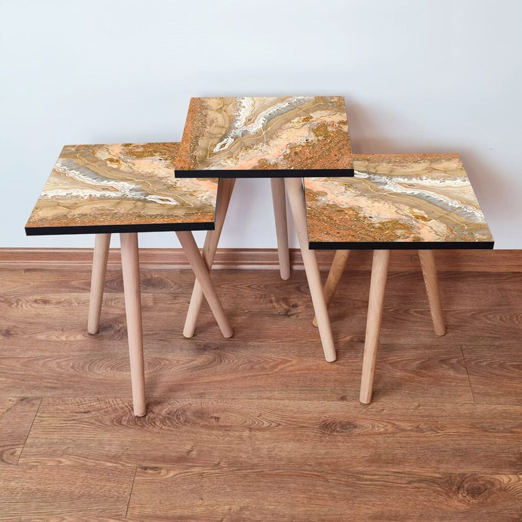 Hanah Home set stolića za kafu 3Shp77, 3 dijela, šareni