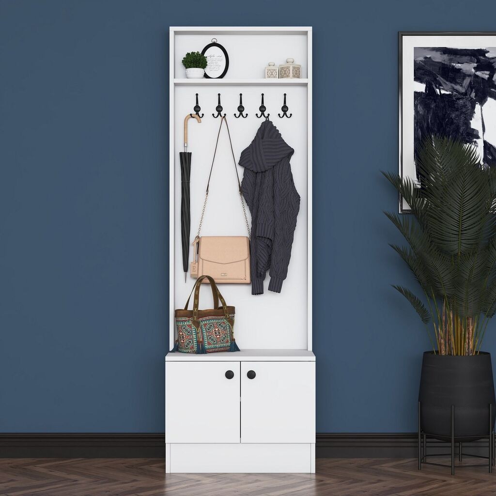 Hanah Home Ormarić za hodnik M16 - 1572, 59,8x182,8x35,5 cm, Bijeli