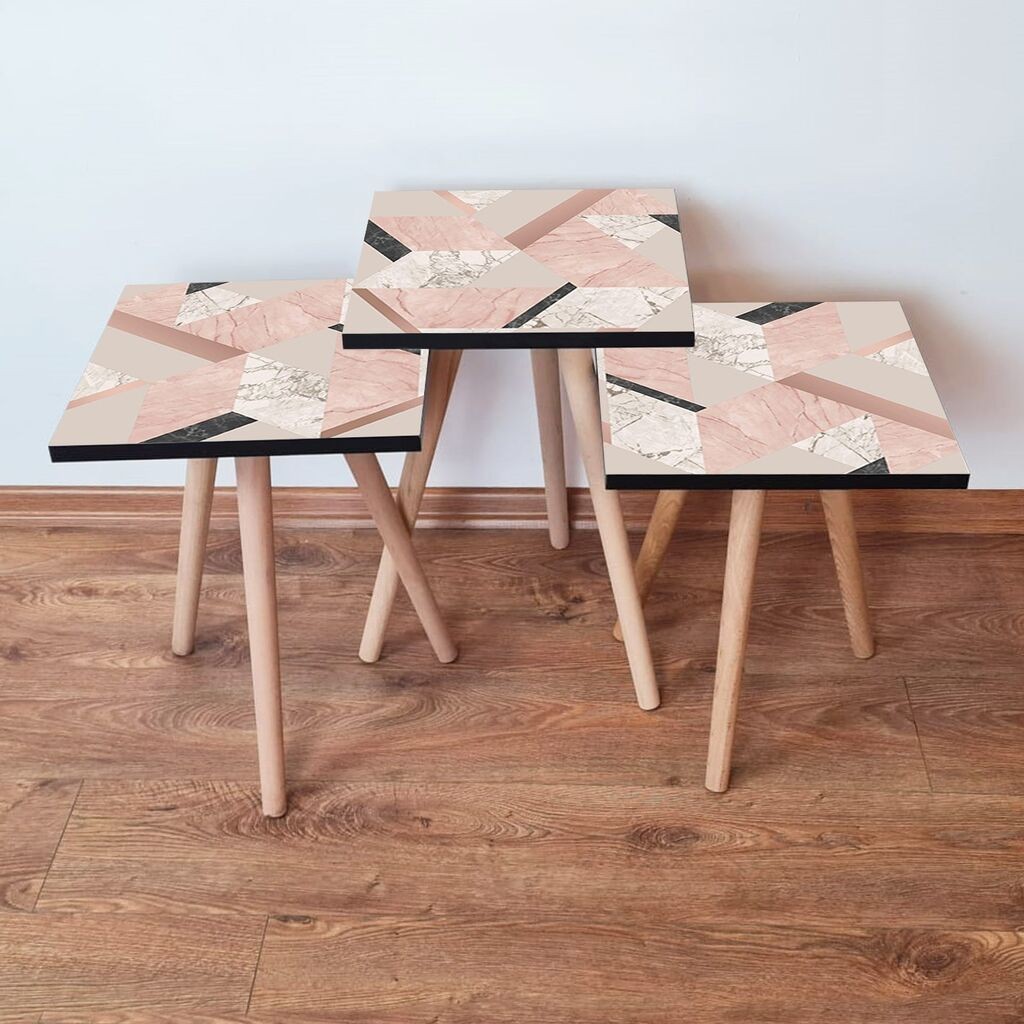 Hanah Home set stolića za kafu 3Shp317, 3 dijela, šareni