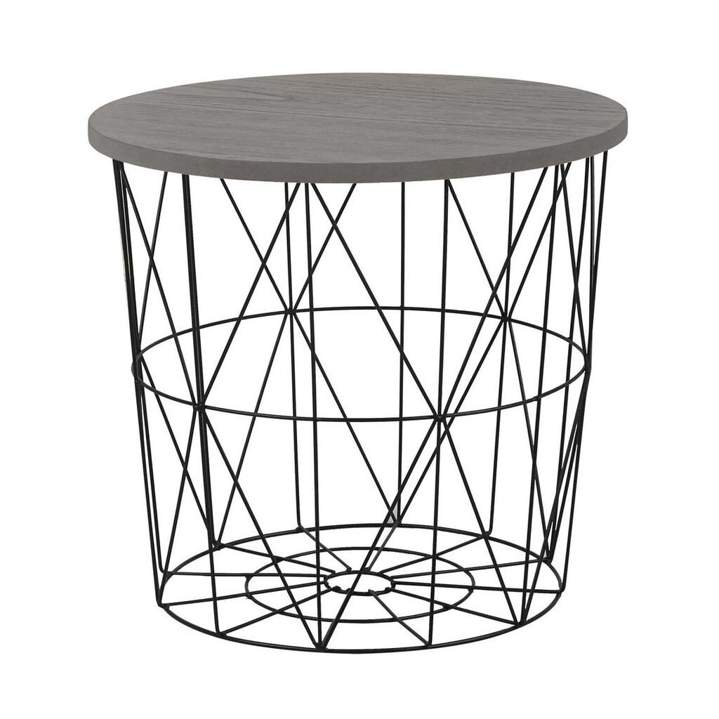 Klub stolić 9590017 od crnog metala sa sivom MDF pločom