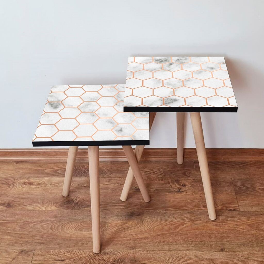 Hanah Home Twins set stolića za kafu, 2 dijela, šareni