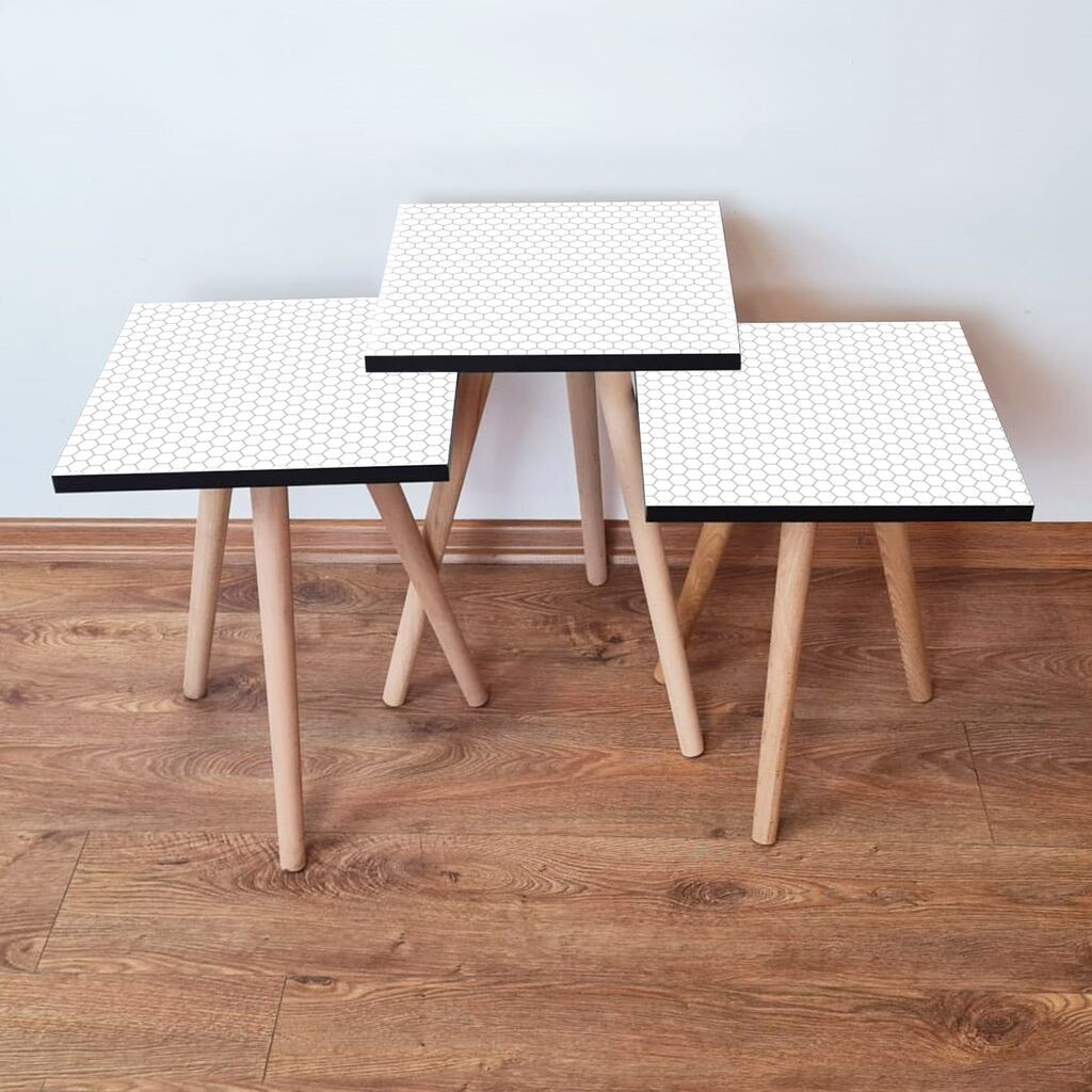 Hanah Home set stolića za kafu 3Shp399, 3 dijela, šareni