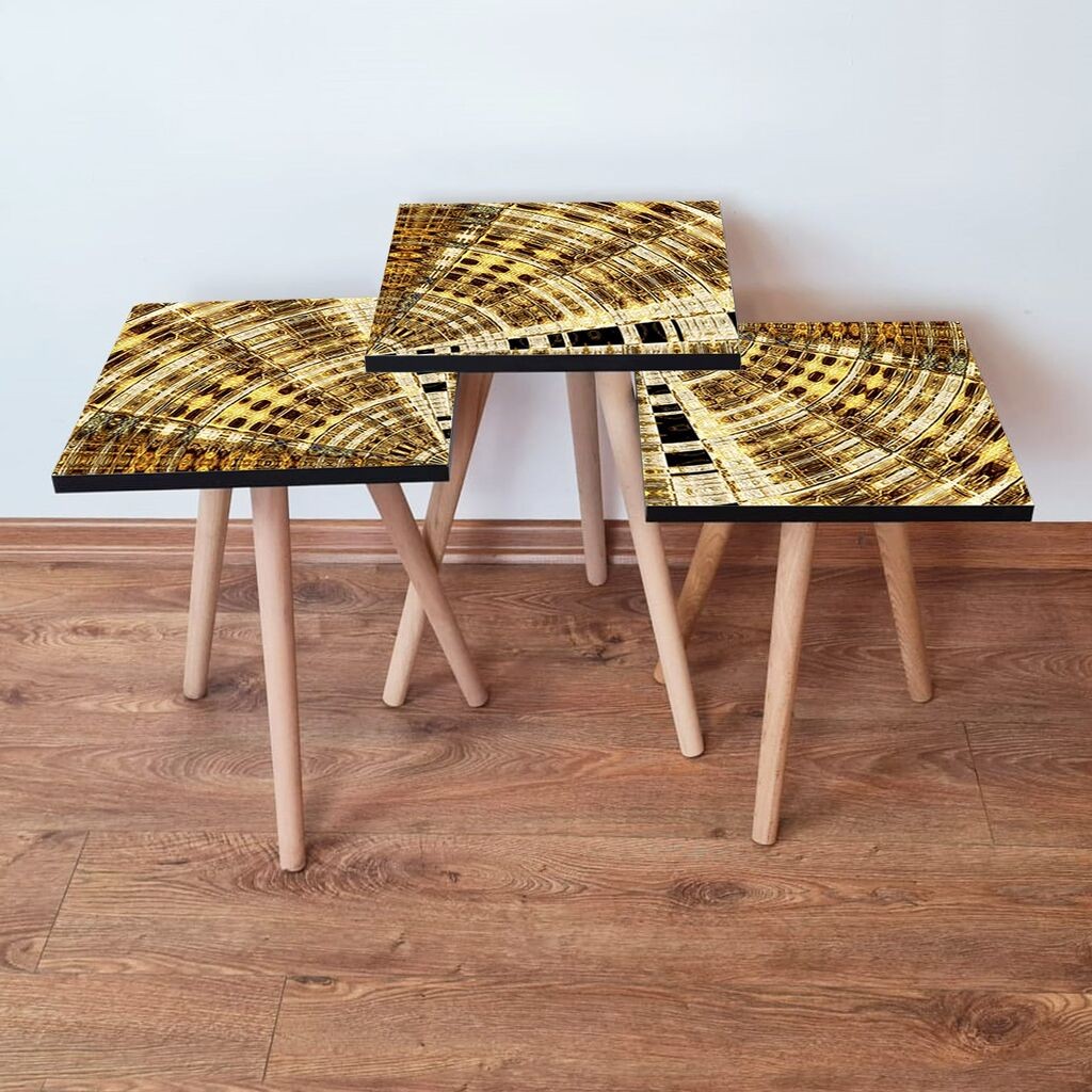 Hanah Home set stolića za kafu 3Shp142, 3 dijela, šareni