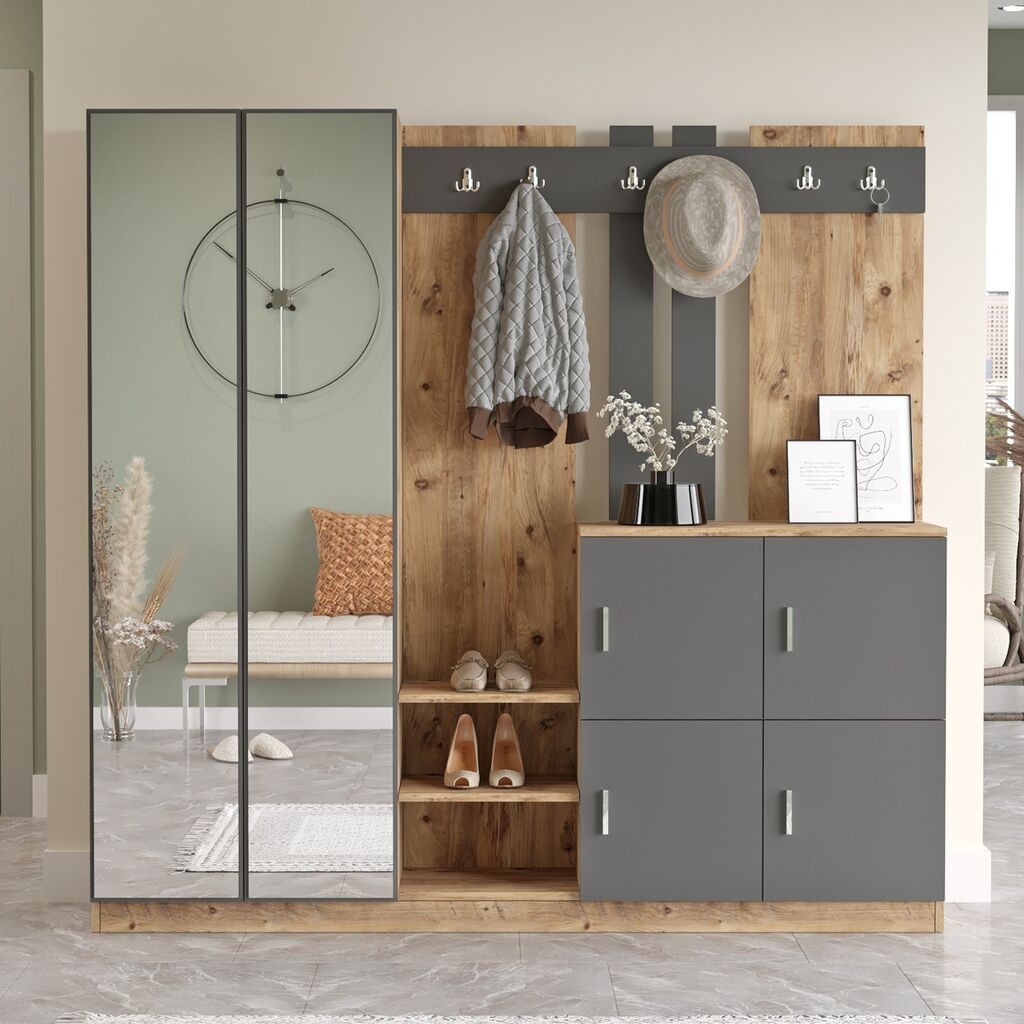 Hanah Home Ormarić za hodnik Dd9-Aa, 187,2x180x37,5 cm, Hrast