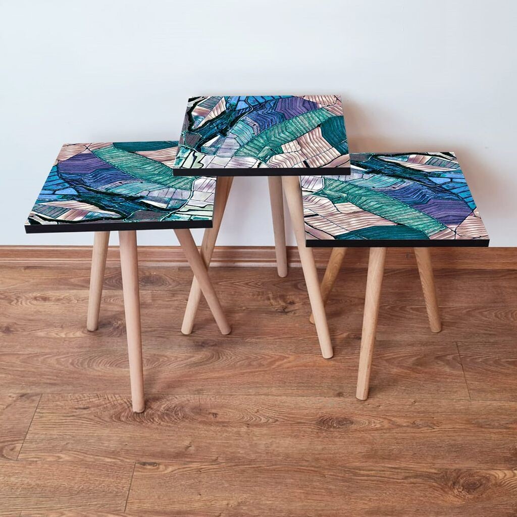 Hanah Home set stolića za kafu 3Shp80, 3 dijela, šareni