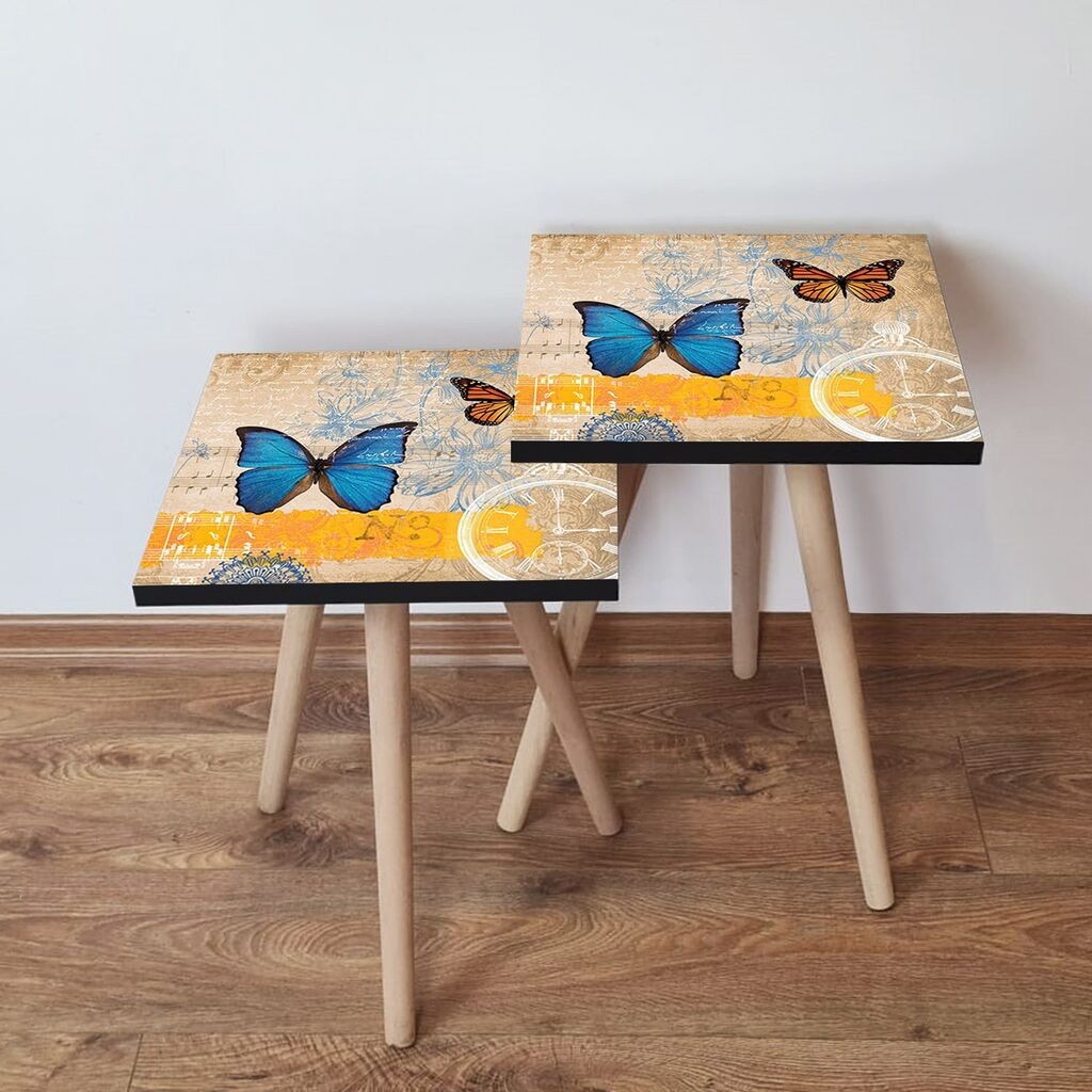 Hanah Home set stolića za kafu 2Shp202, 2 dijela, šareni