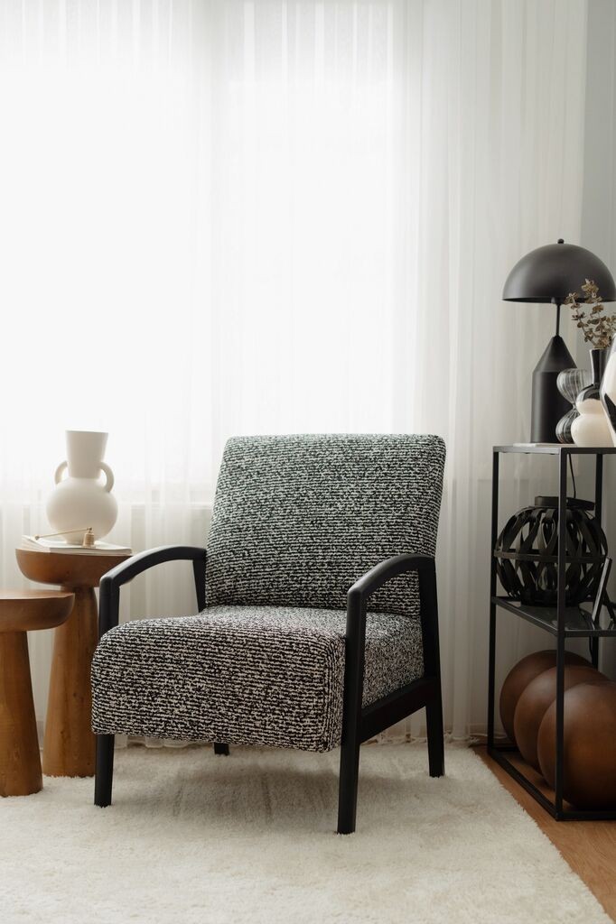 Atelier del Sofa Fotelja Luma, Crno-bijela