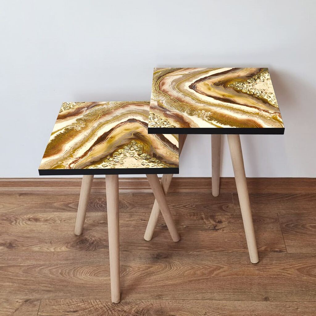 Hanah Home set stolića za kafu 2Shp465, 2 dijela, šareni