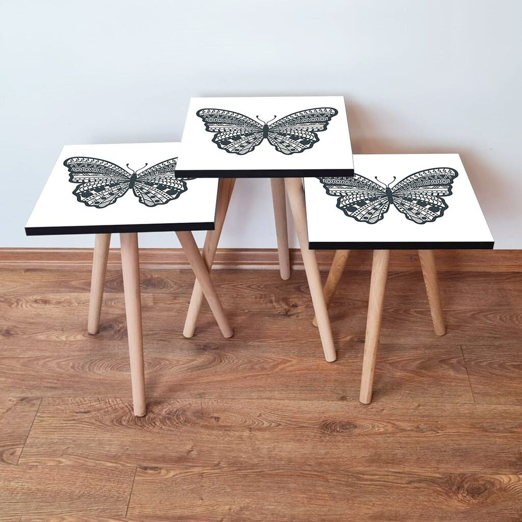 Hanah Home set stolića za kafu 3Shp12, 3 dijela, šareni