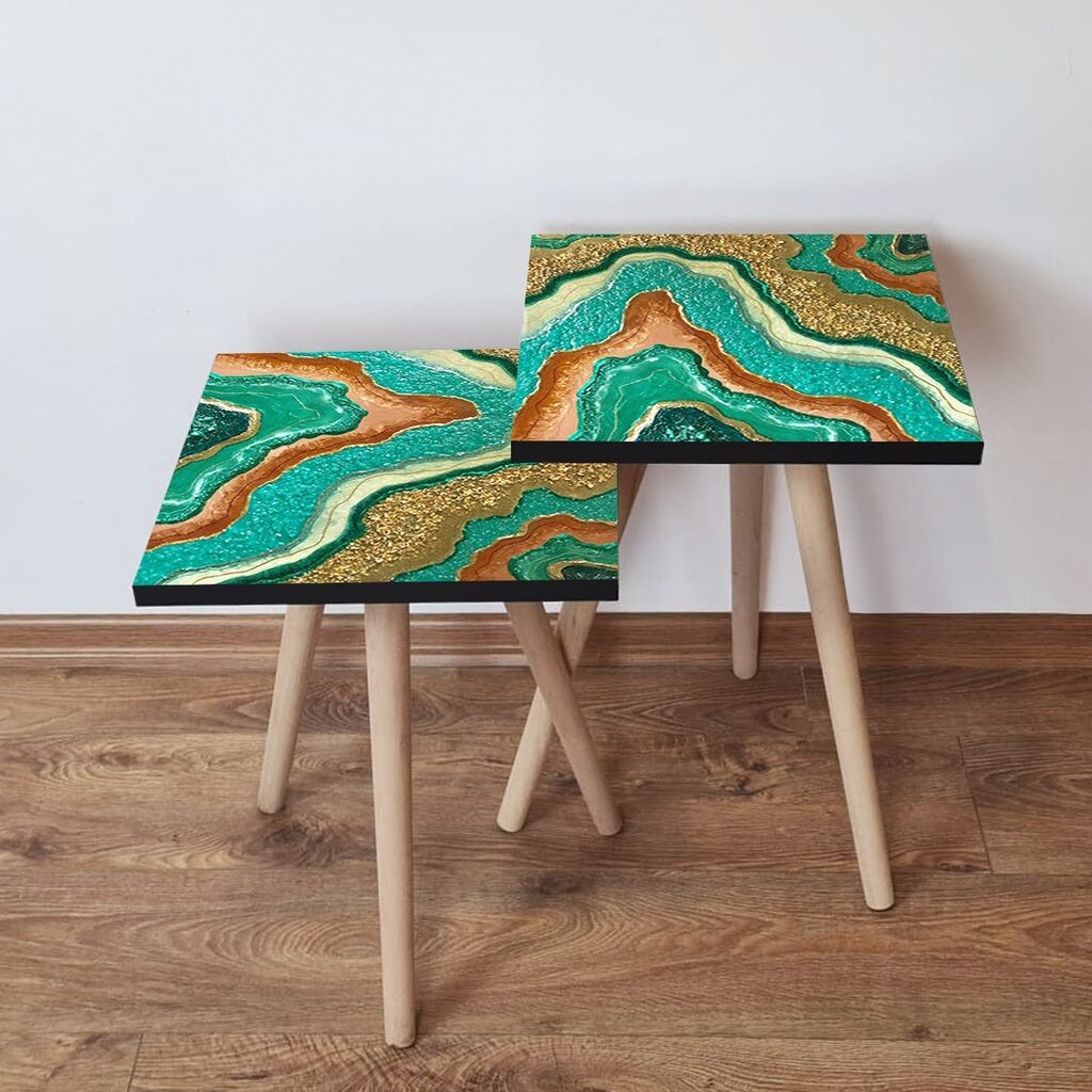 Hanah Home set stolića za kafu 2Shp482, 2 dijela, šareni