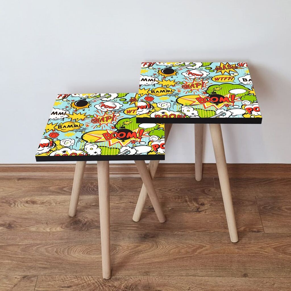 Hanah Home set stolića za kafu 2Shp11, 2 dijela, šareni