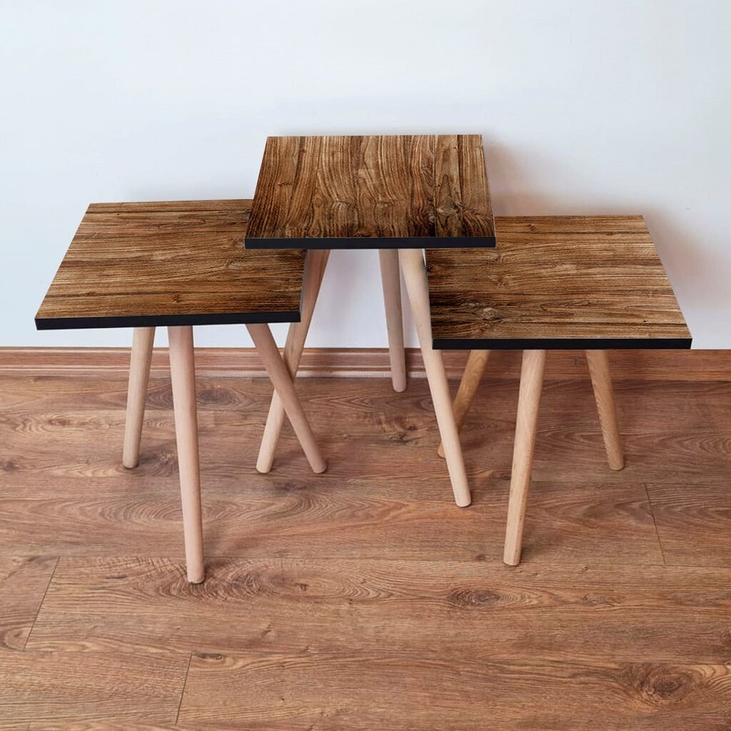 Hanah Home set stolića za kafu 3Shp123, 3 dijela, šareni