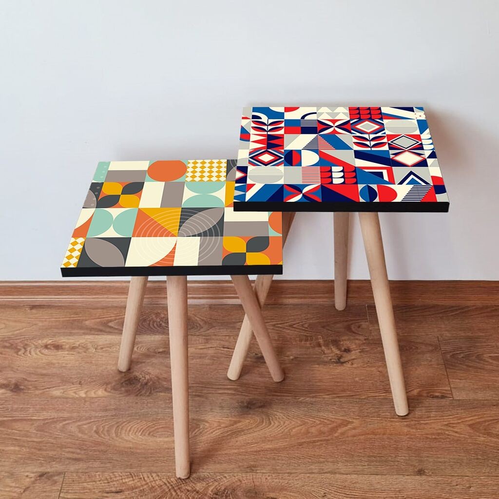 Hanah Home set stolića za kafu 2Shp305, 2 dijela, šareni