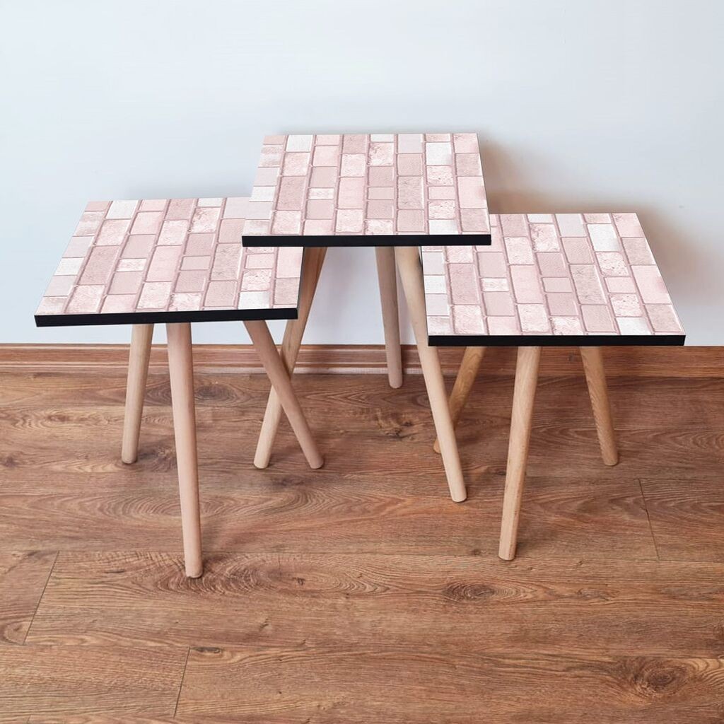 Hanah Home set stolića za kafu 3Shp316, 3 dijela, šareni