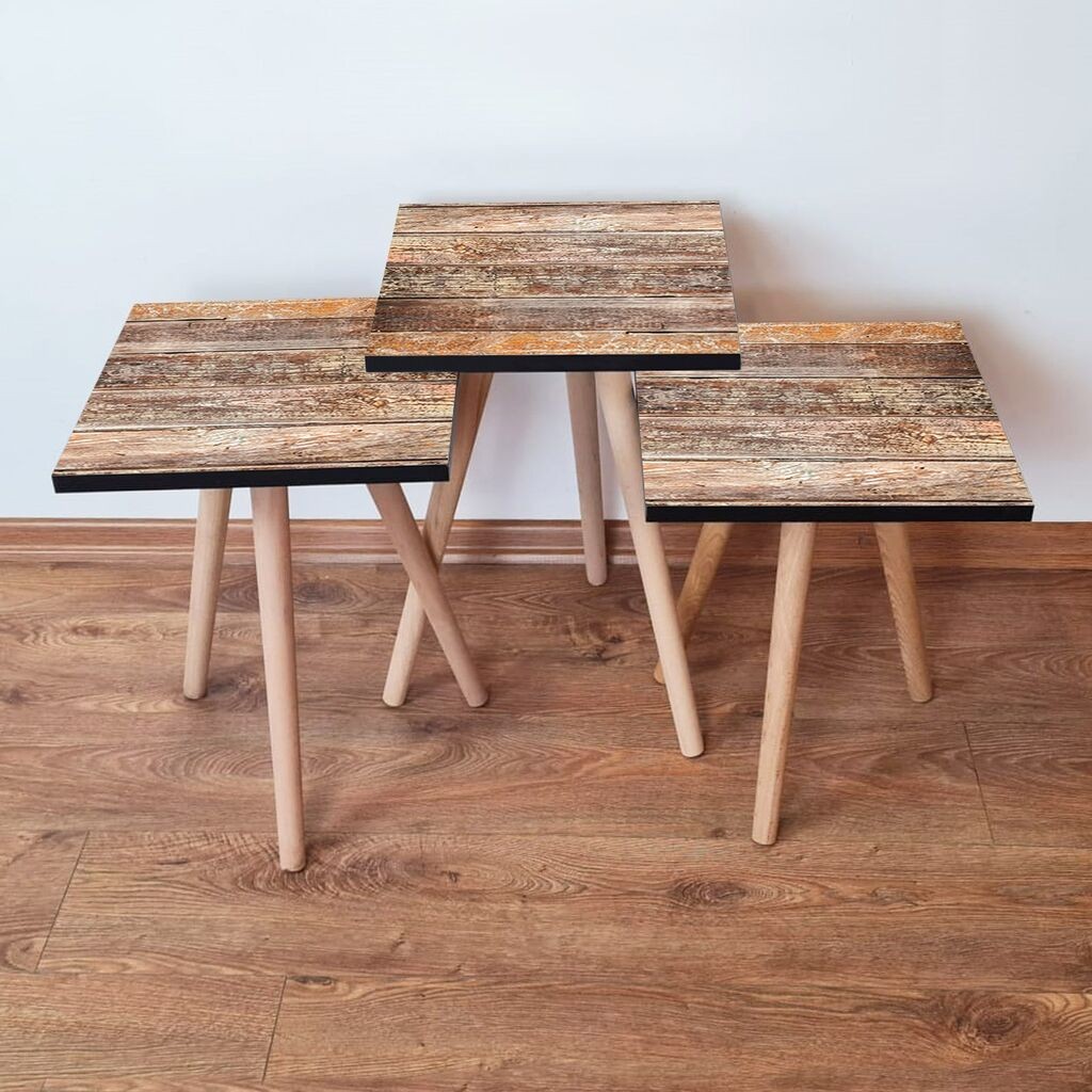 Hanah Home set stolića za kafu 3Shp121, 3 dijela, šareni