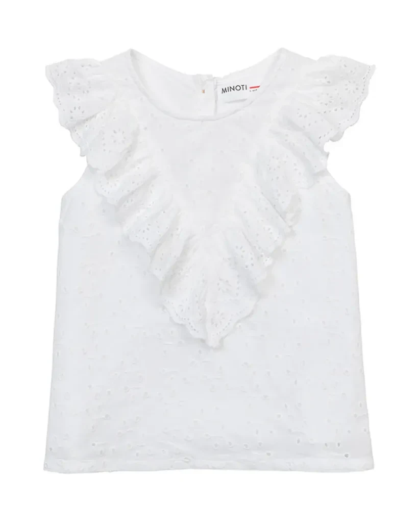 Minoti Majica za djevojčice Volani, Bijela