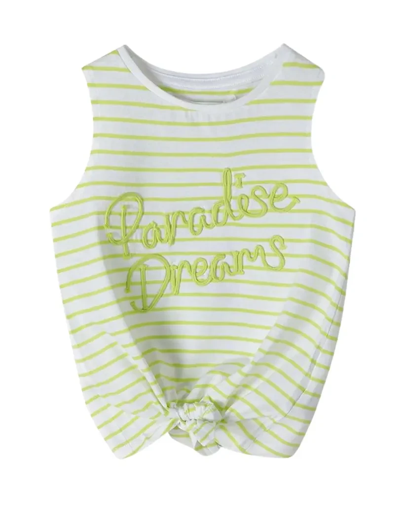 Minoti Majica za djevojčice Paradise, Bijelo-Zelena