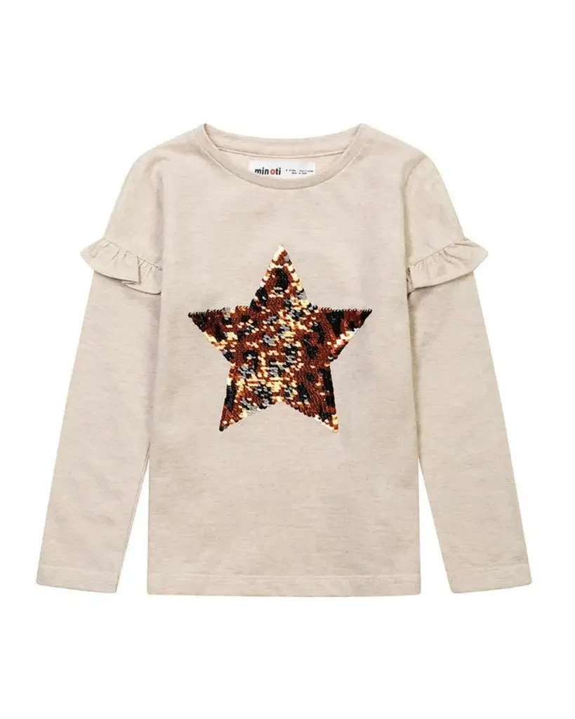 Minoti Majica za djevočice Zvijezda, Bež