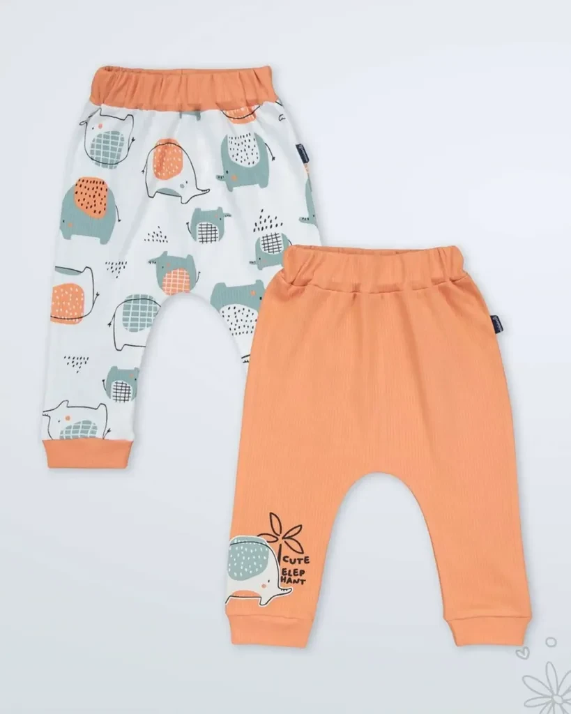 Miniworld Set trenerki za bebe Slonići, 2 Komada, Šareni