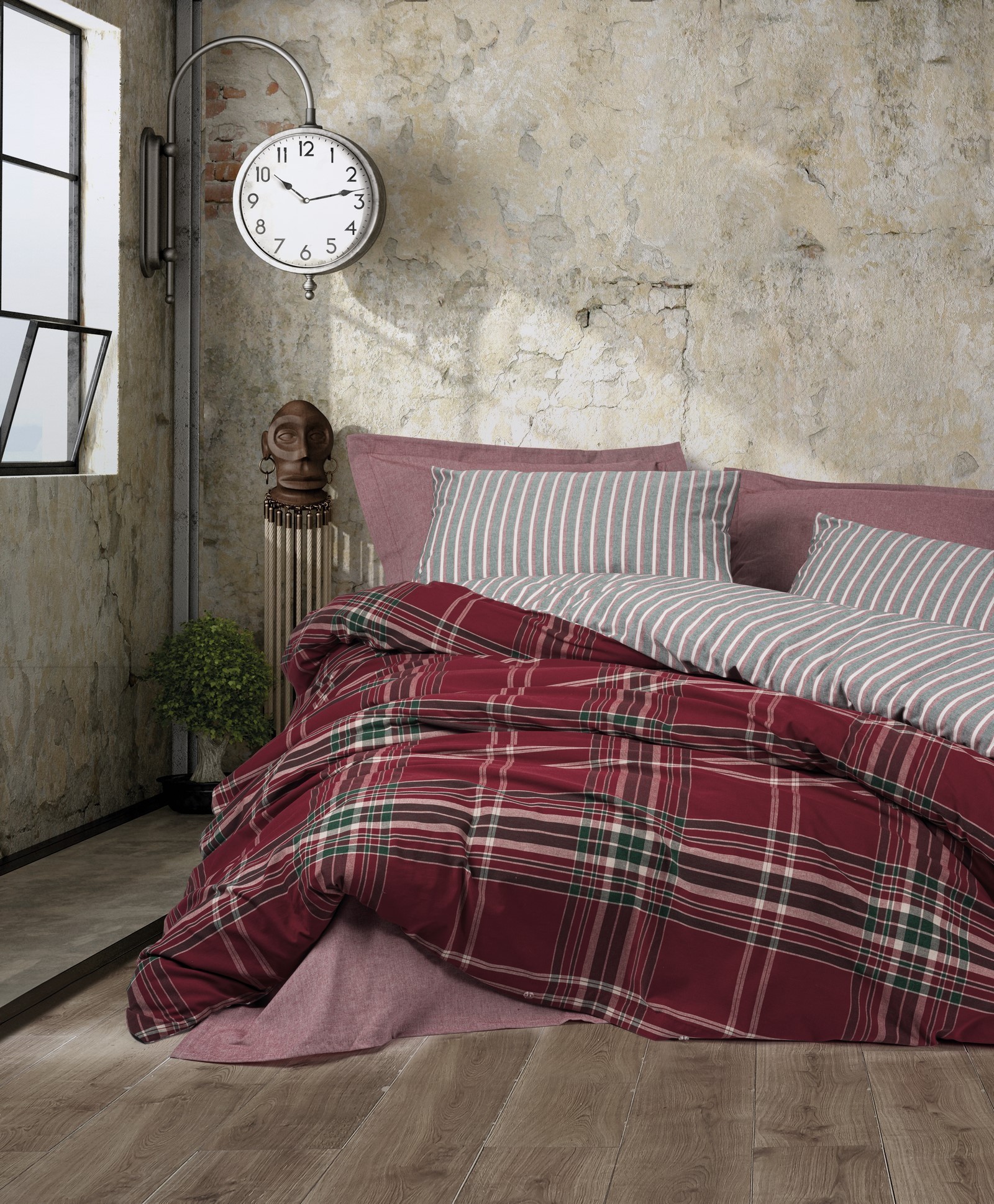 L'essentiel Maison set posteljine Pledd, 160x220cm, Bordeaux