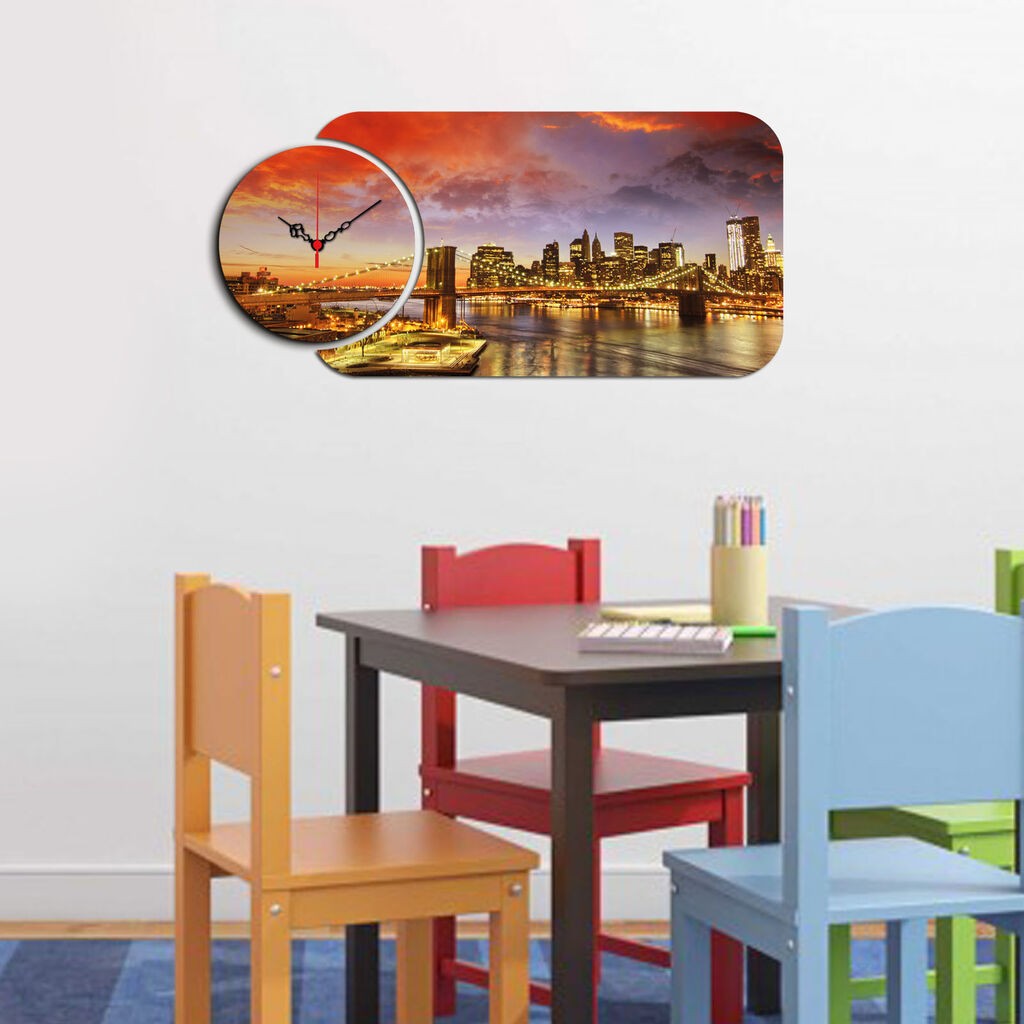 Zidni sat Wallity YMS-44, 68x32 cm, 2 dijela