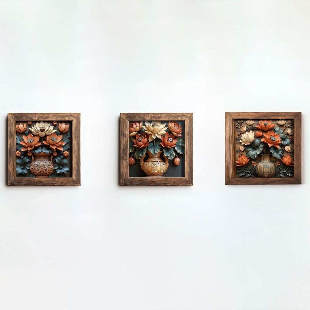 Wallity slika UKZM076, 3 dijela, 16 x 16 x 2 cm