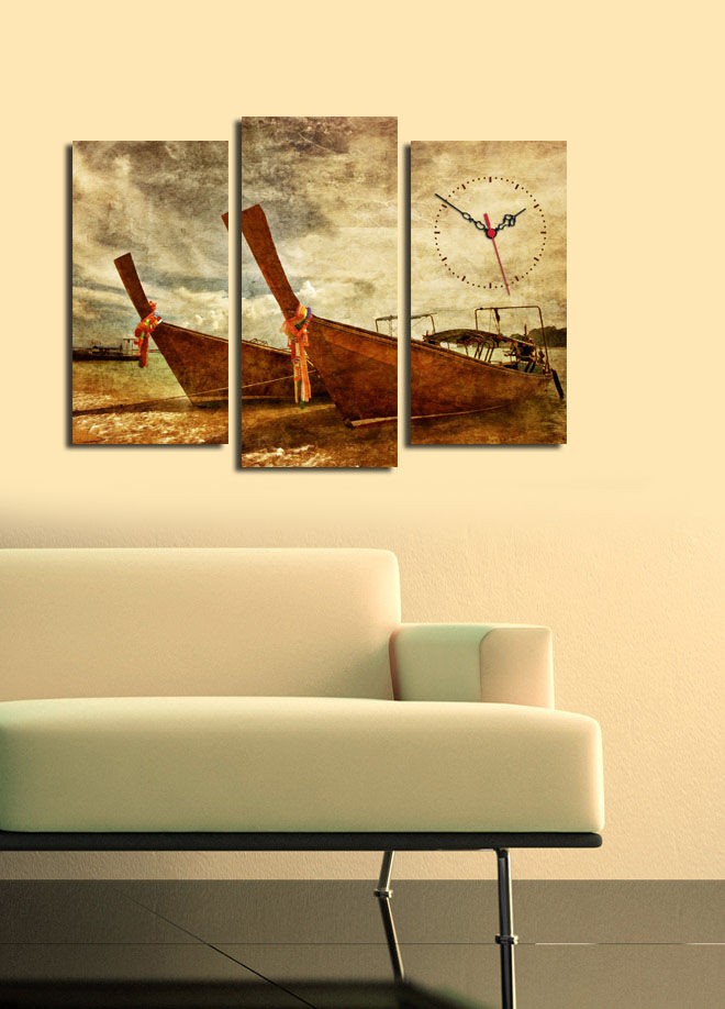 Zidni sat Wallity 3PATCS-11, 66x45 cm, 3 dijela