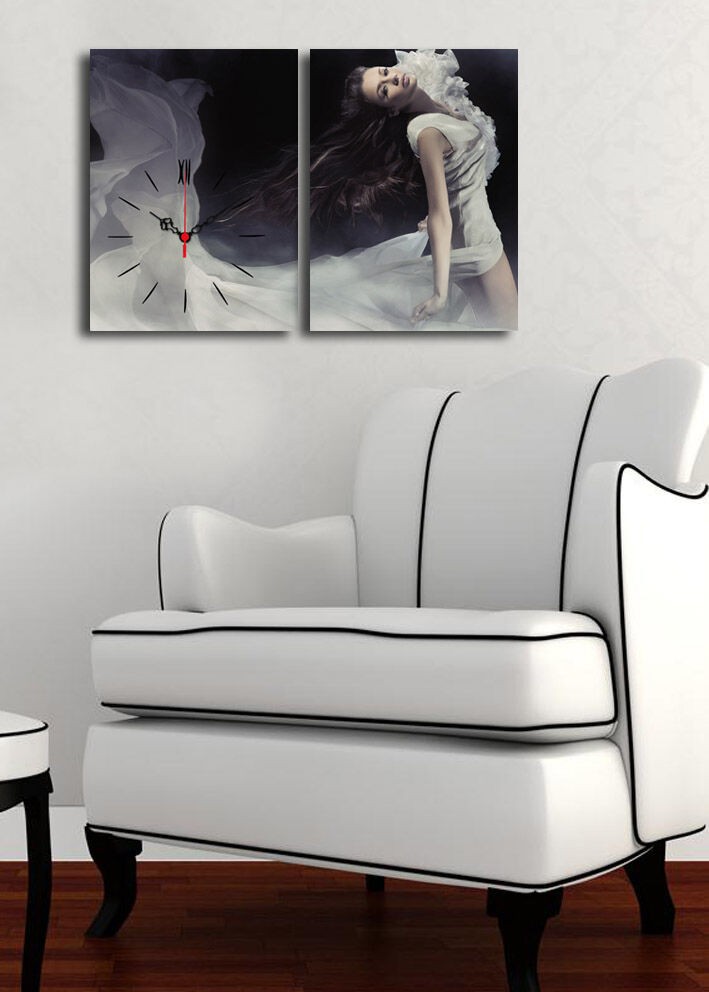 Zidni sat Wallity 2P3040CS-127, 64x40 cm, 2 dijela