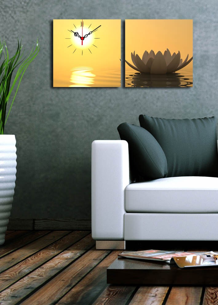 Zidni sat Wallity 2P2828CS-12, 60x28 cm, 2 dijela