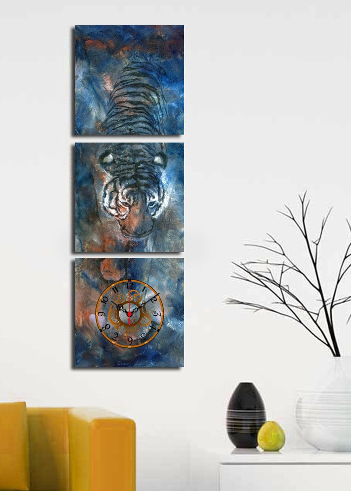 Zidni sat Wallity 3P2828CS-2, 90x28 cm, 3 dijela