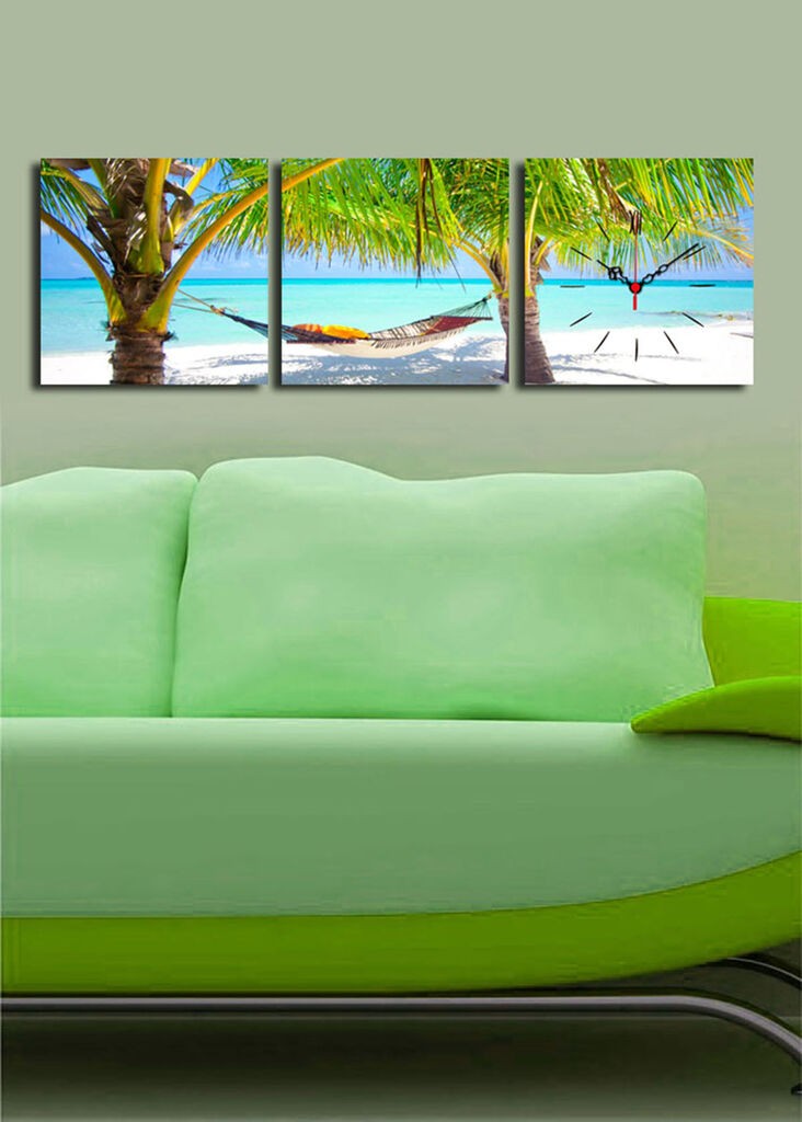 Zidni sat Wallity 3P2828CS-6, 90x28 cm, 3 dijela