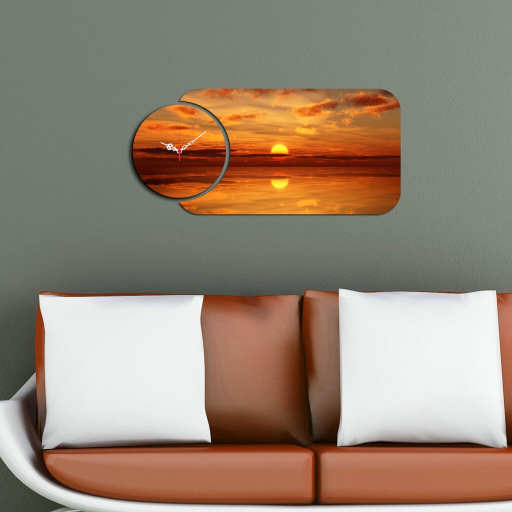 Zidni sat Wallity YMS-81, 68x32 cm, 2 dijela