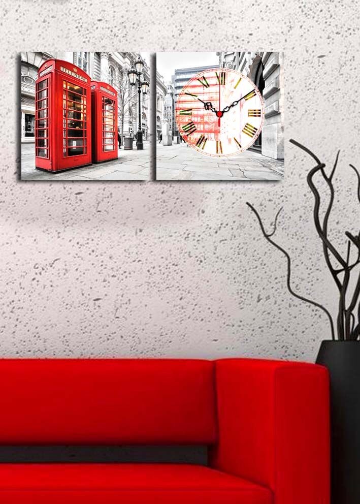 Zidni sat Wallity 2P2828CS-7, 60x28 cm, 2 dijela