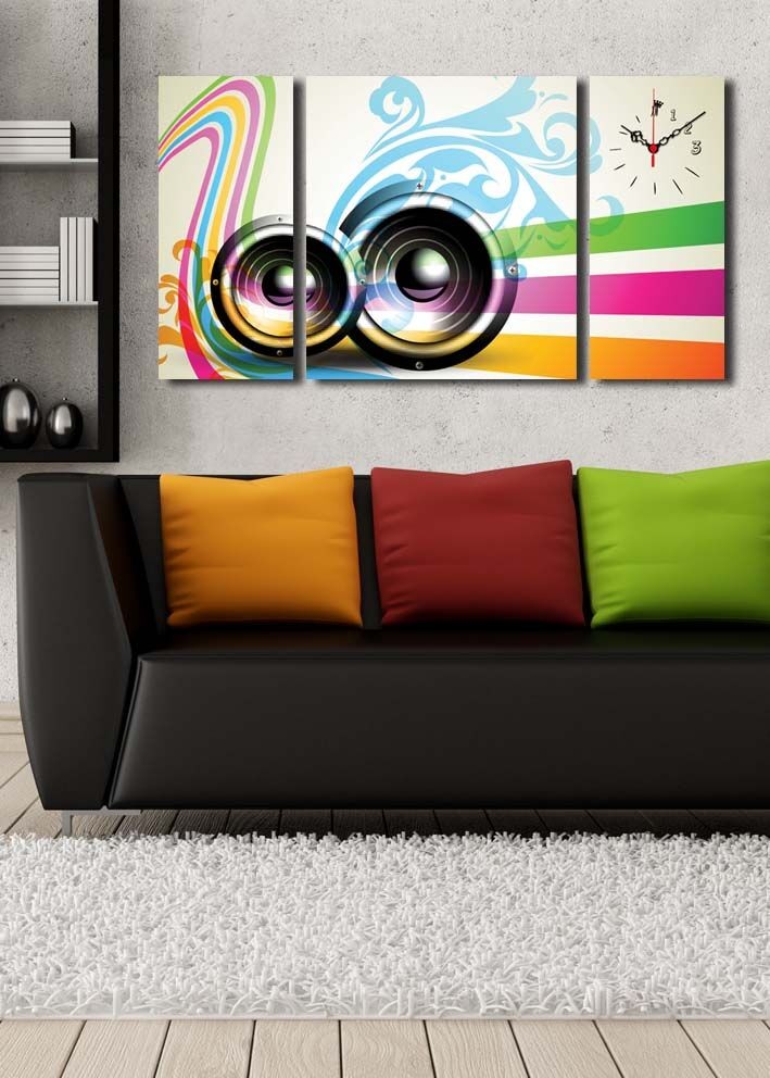 Zidni sat Wallity 3P204045CS-15, 84x45 cm, 3 dijela