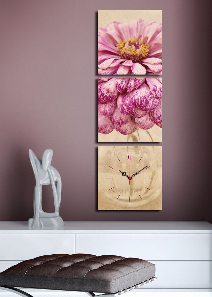 Zidni sat Wallity 3P2828CS-19, 90x28 cm, 3 dijela