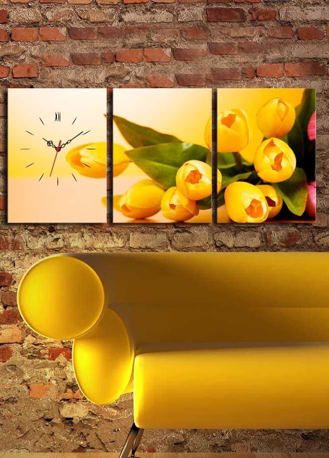 Zidni sat Wallity 3P3040CS-45, 96x40 cm, 3 dijela