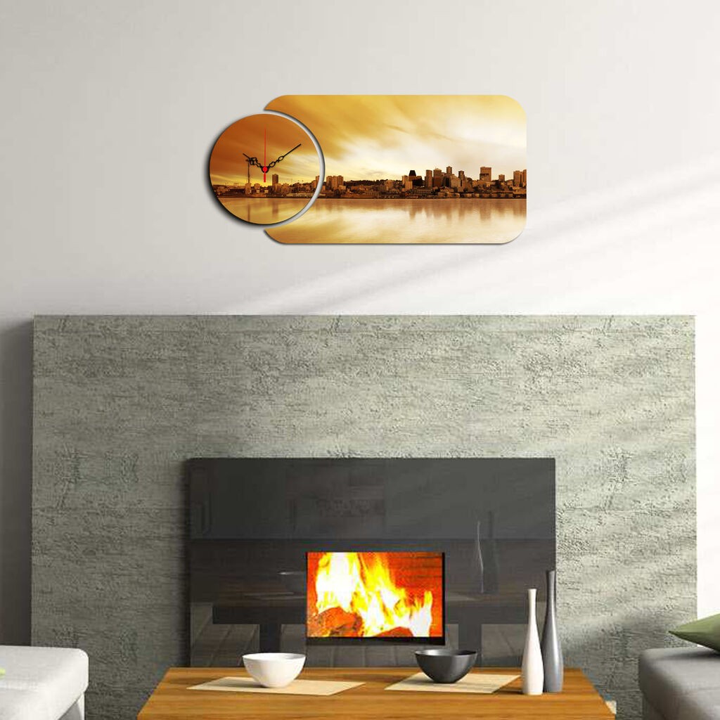 Zidni sat Wallity YMS-46, 68x32 cm, 2 dijela