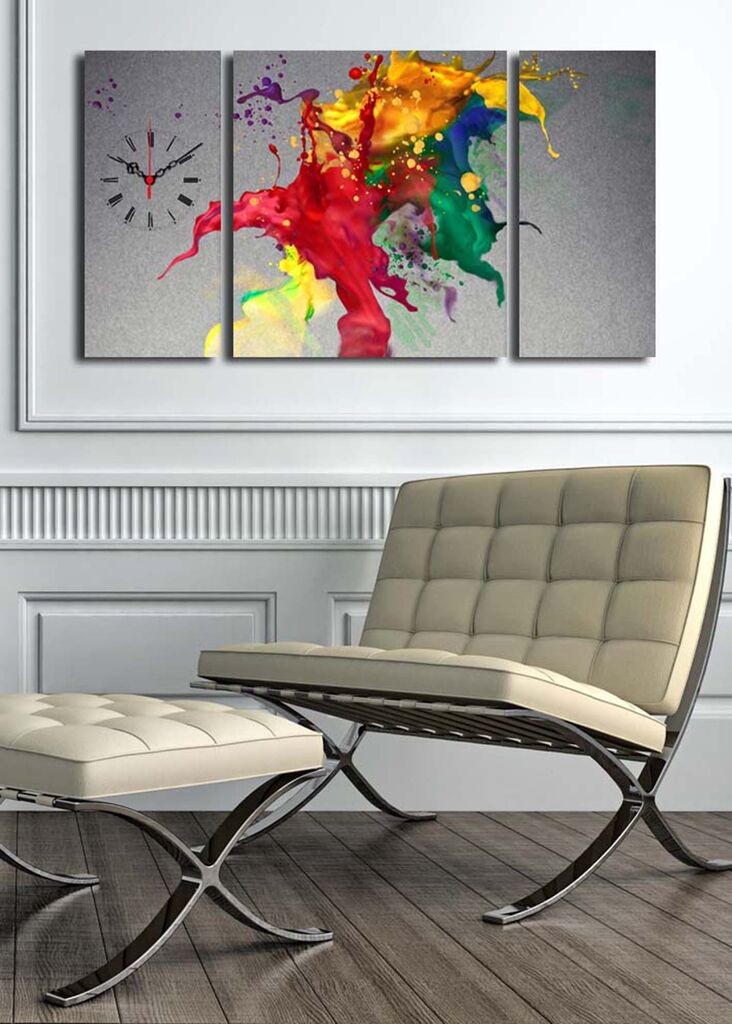 Zidni sat Wallity 3P204045CS-8, 84x45 cm, 3 dijela