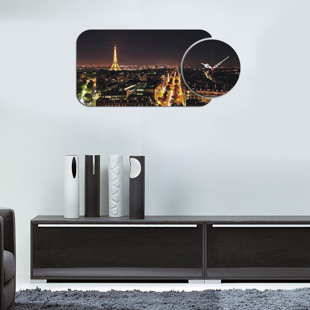 Zidni sat Wallity YMS-60, 68x32 cm, 2 dijela