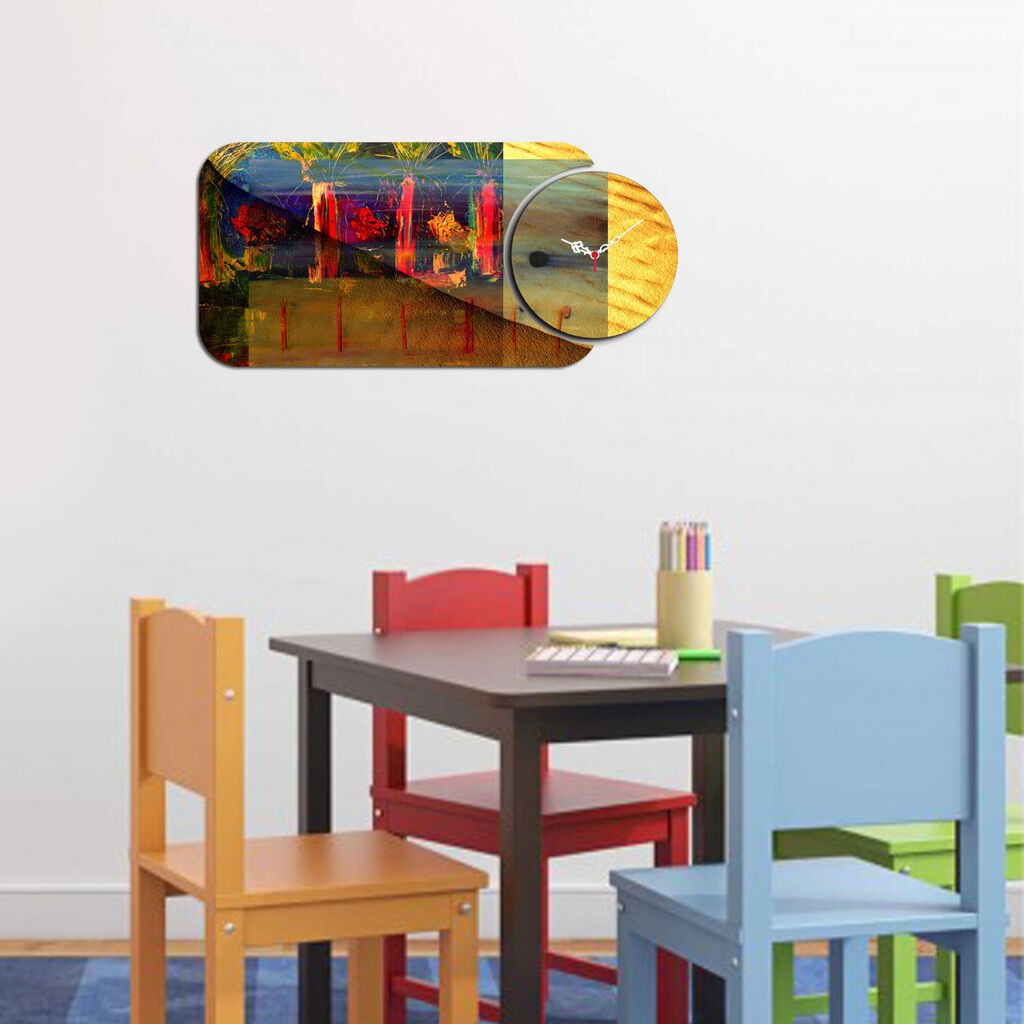 Zidni sat Wallity YMS-59, 68x32 cm, 2 dijela