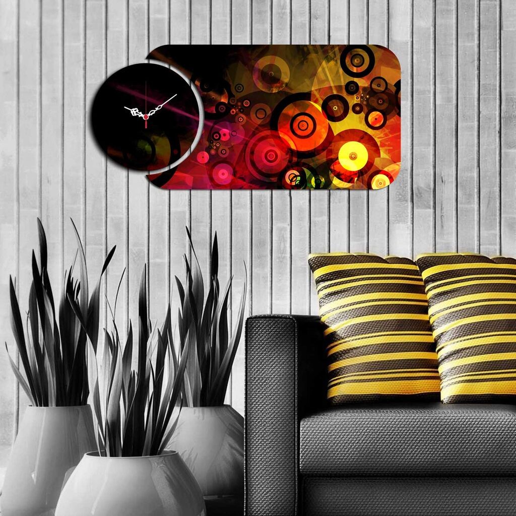 Zidni sat Wallity YMS-57, 68x32 cm, 2 dijela