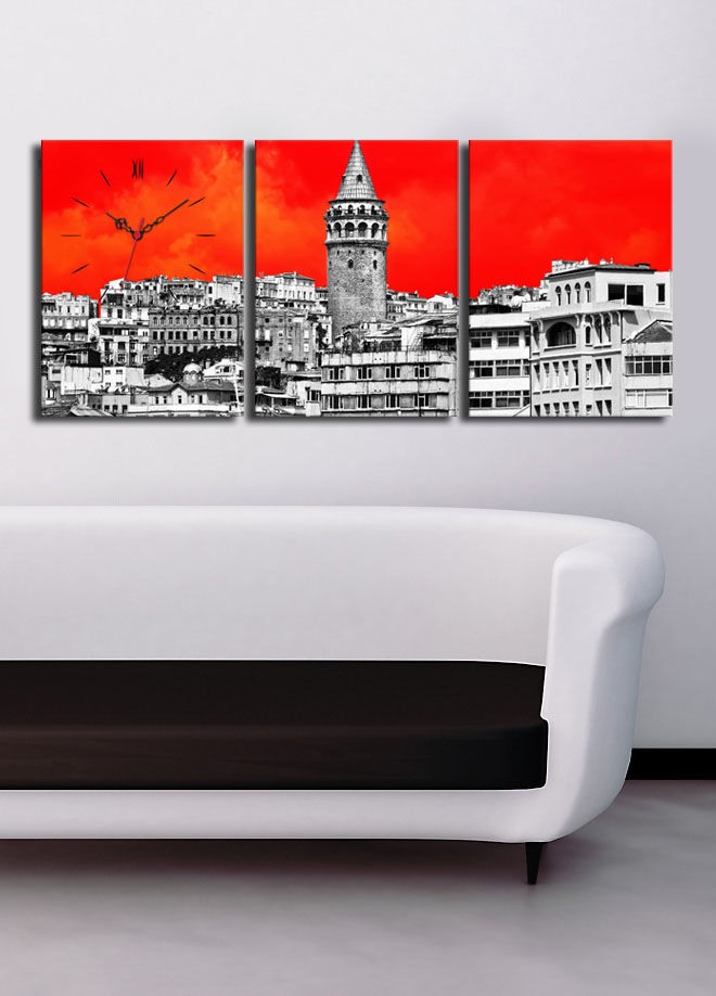 Zidni sat Wallity 3P3040CS-35, 96x40 cm, 3 dijela