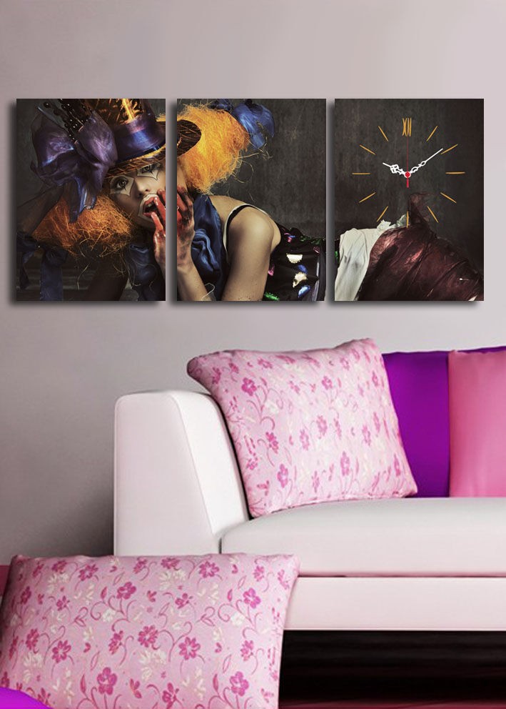 Zidni sat Wallity 3P3040CS-60, 96x40 cm, 3 dijela