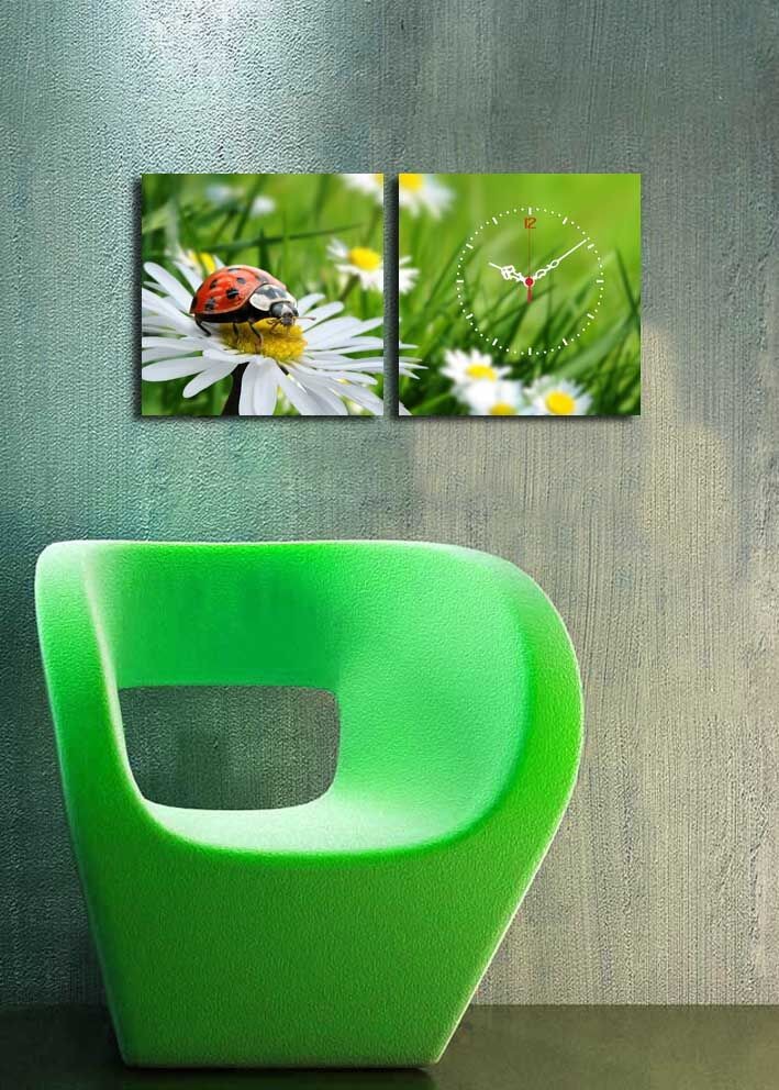 Zidni sat Wallity 2P2828CS-2, 60x28 cm, 2 dijela