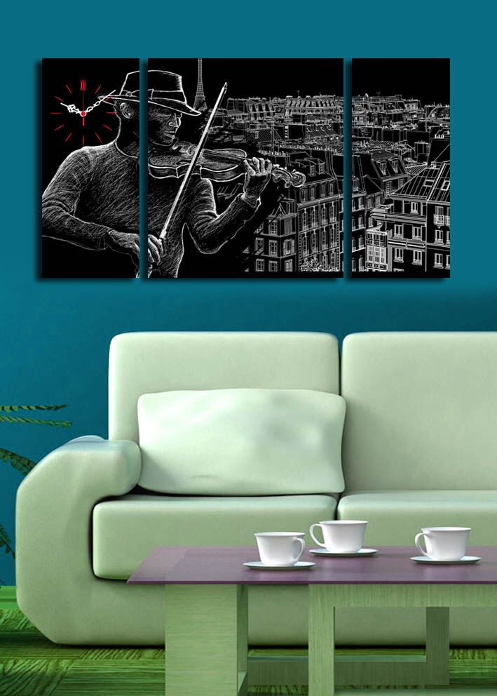 Zidni sat Wallity 3P204045CS-6, 84x45 cm, 3 dijela