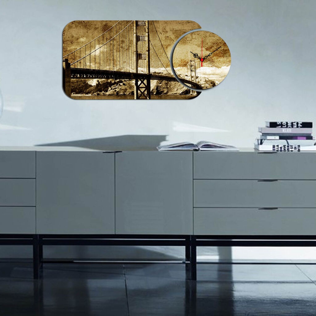 Zidni sat Wallity YMS-55, 68x32 cm, 2 dijela