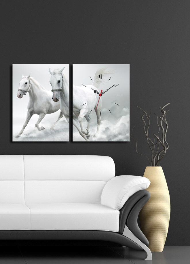 Zidni sat Wallity 2P3040CS-103, 64x40 cm, 2 dijela