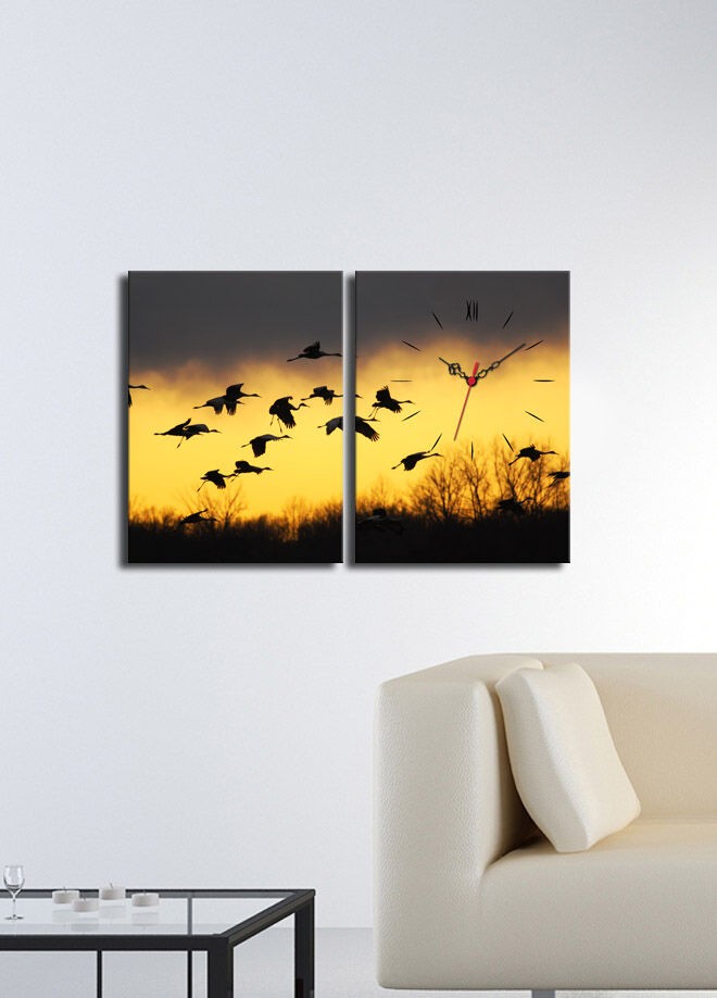 Zidni sat Wallity 2P3040CS-98, 64x40 cm, 2 dijela